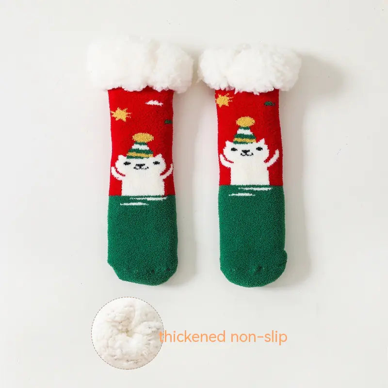 Warm Fleece-Lined Non-Slip Baby Socks in Lambswool