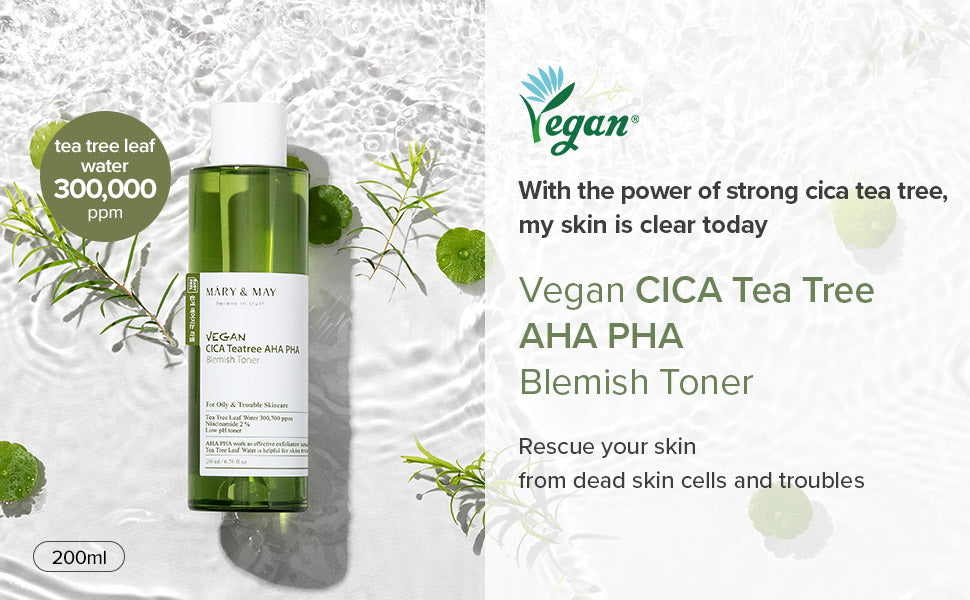 [Mary&May] CICA Tea Tree AHA Blemish Toner + Blackberry Complex Cream Essence (promotion)