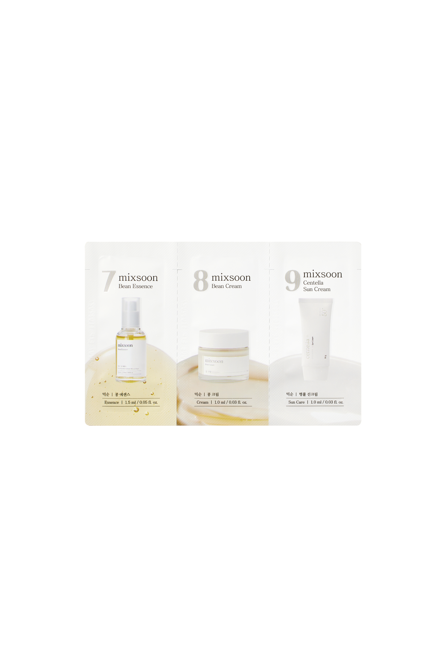 (Step 7,8,9) Bean Essence, Bean Cream, Centella Sun Cream [1.5ml, 1ml*2ea] - 2