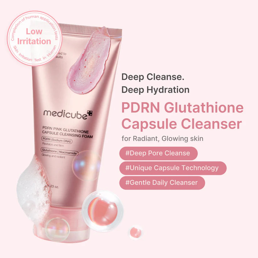 PDRN Pink Glutathione Capsule Cleansing Foam 120g