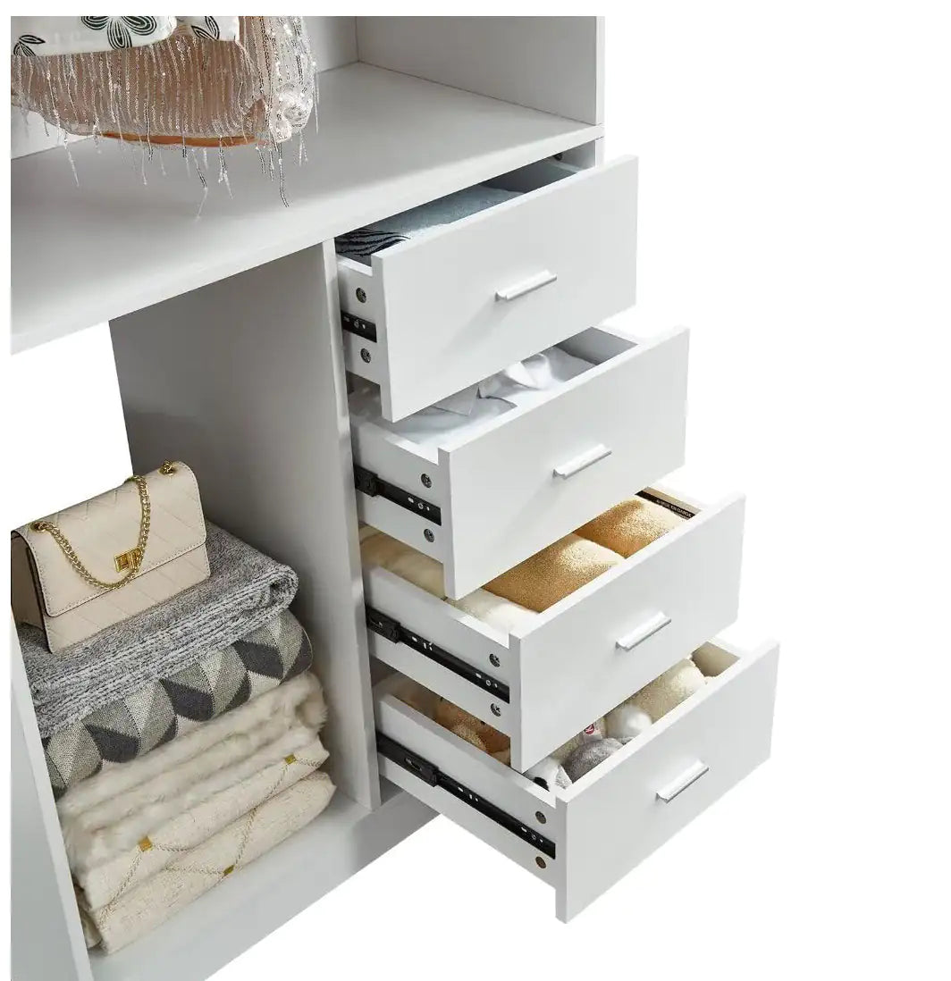 Elegant White Wood Closet Organizer