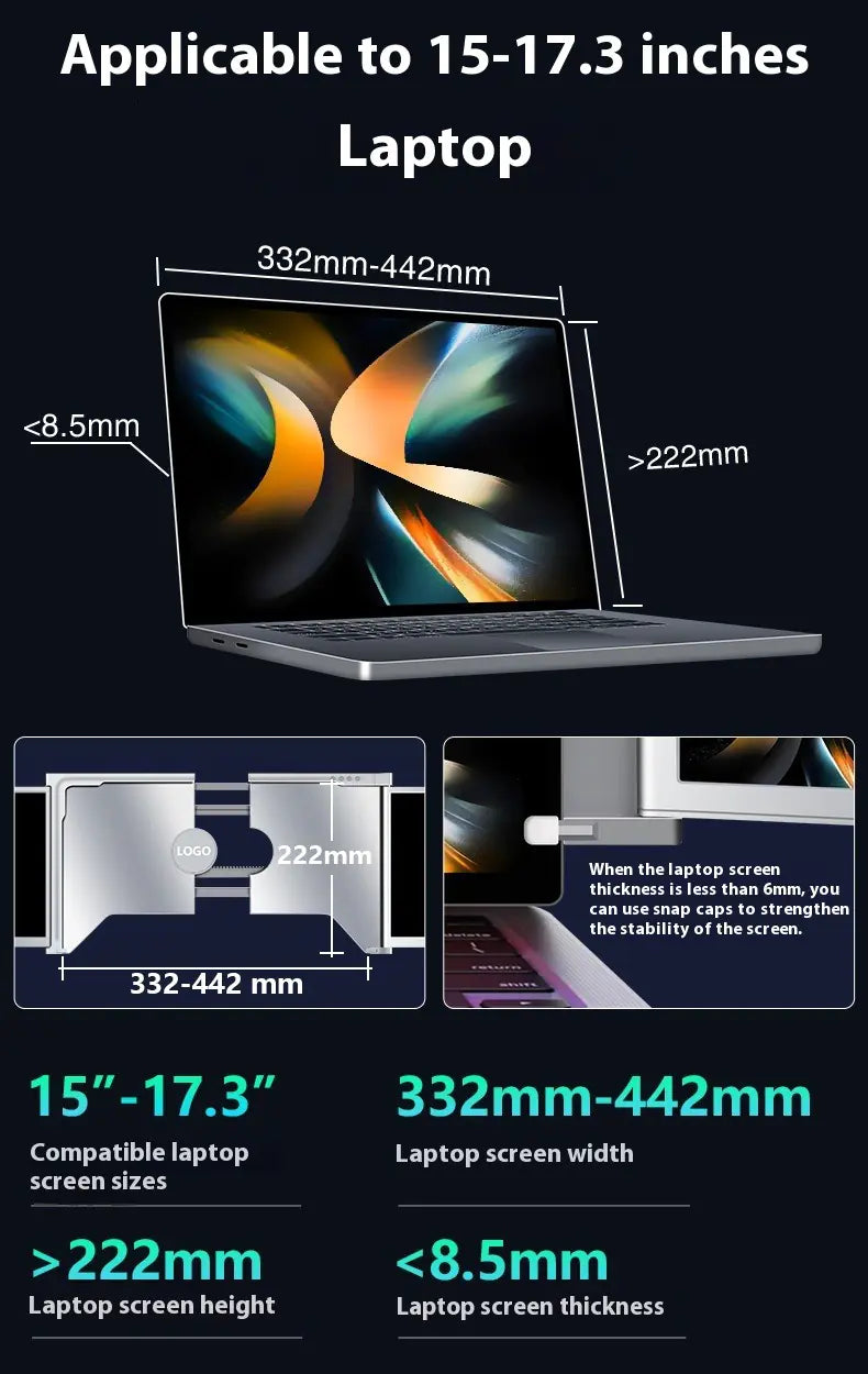 Portable Dual-Screen Laptop Display