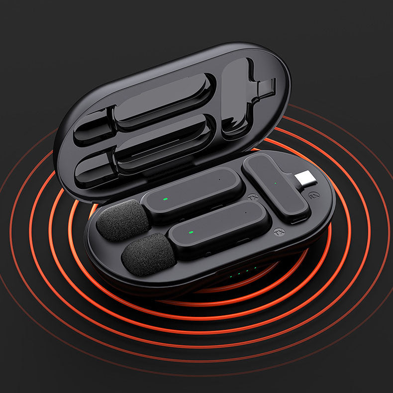 K61 Wireless Lavalier Microphone with Charging Chamber, Noise Reduction Mini Mic for TikTok Live Broadcast & Video Capture