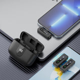 J50 Wireless Lavalier Microphone with Intelligent Noise Reduction, Digital Display & Charging Compartment, Mini Clip-on Mic for Recording and Streaming