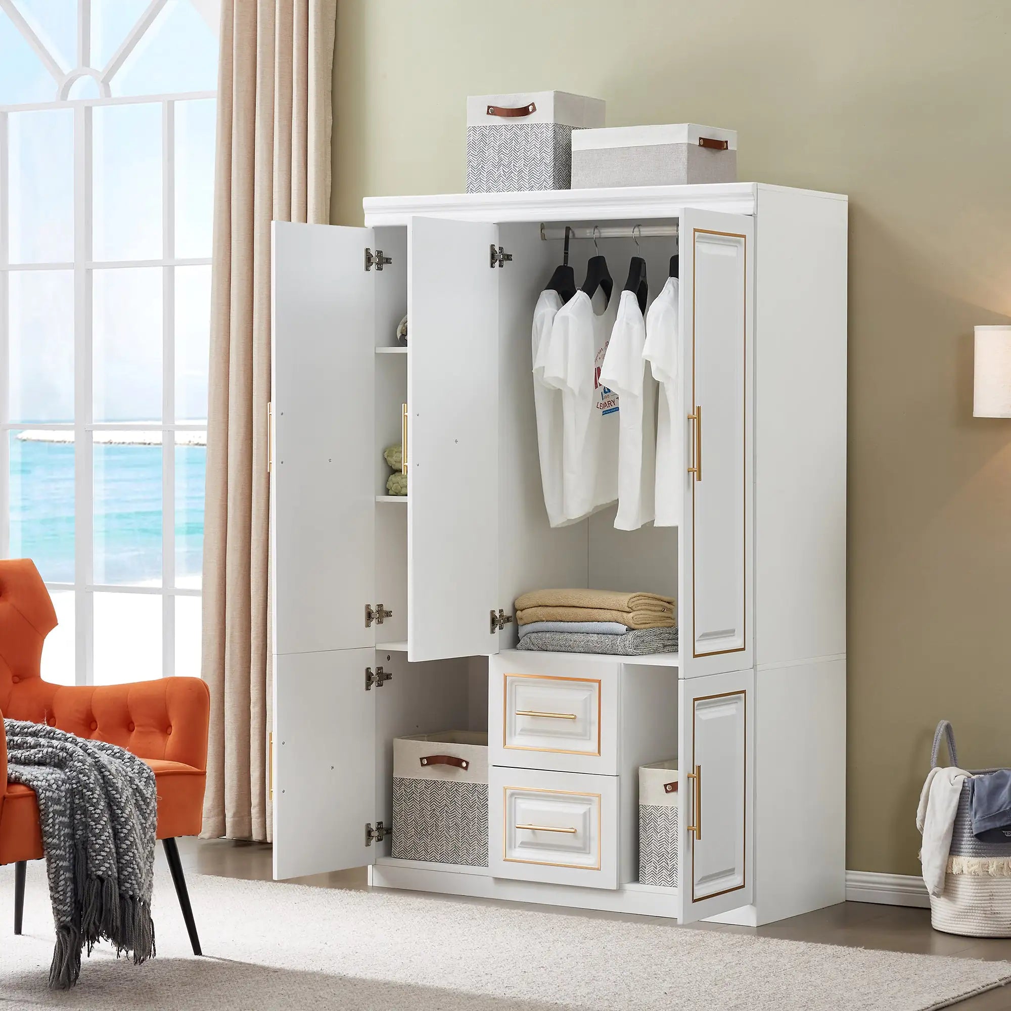 Sleek 3-Door Bedroom Armoire