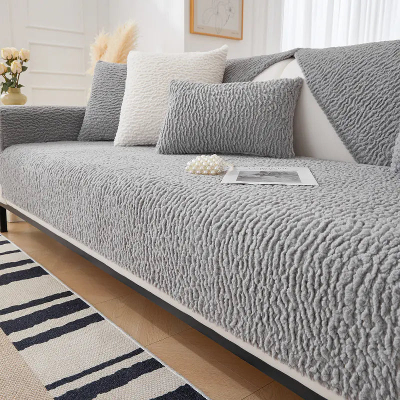 Fleece Sofa Cushion Cover for All Seasons (European Style)