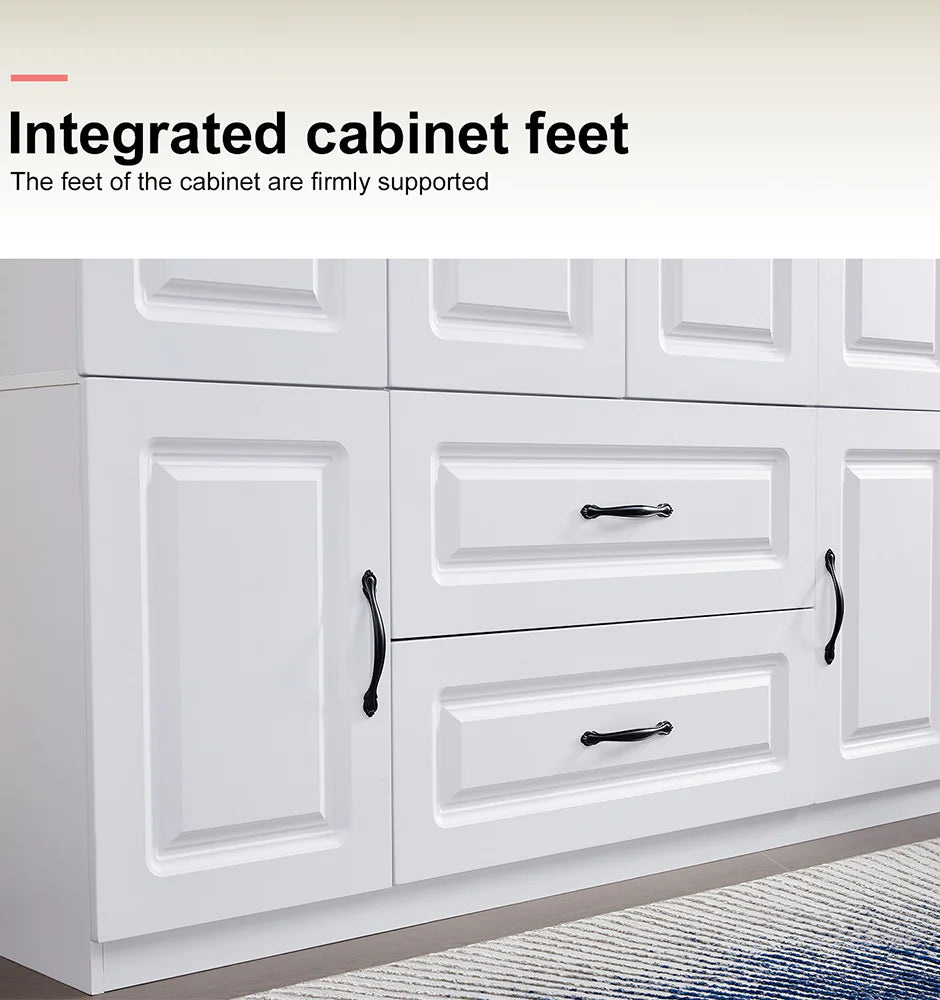 White Solid Wood Wardrobe 74"