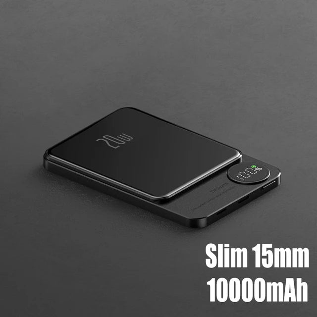 10000mAh MagSafe Magnetic Power Bank PD20W 15W Wireless Fast Charger, External Auxiliary Battery Pack for iPhone 15/14/13