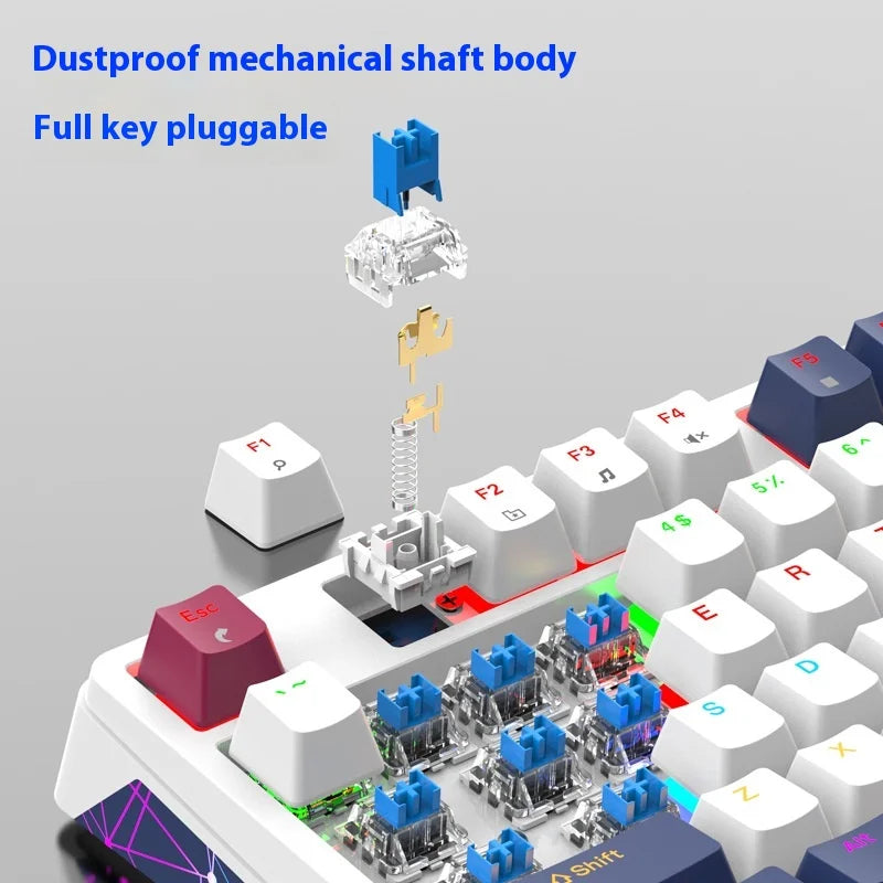 XUNFOX K85, Wired Mechanical Keyboard, Esports Gaming Keyboard, Hot Swappable, RGB Backlit