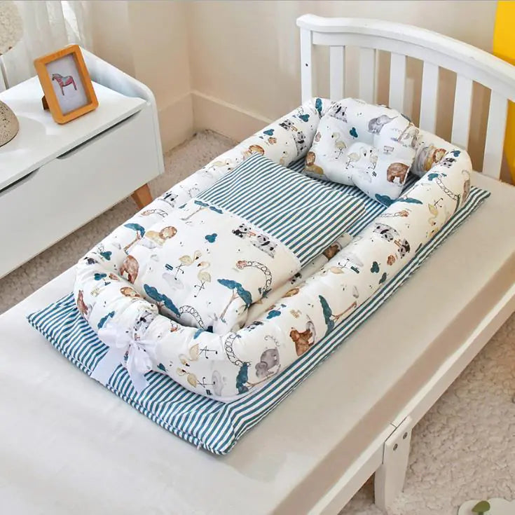 Foldable Portable Crib with Bionic Infant Mattress