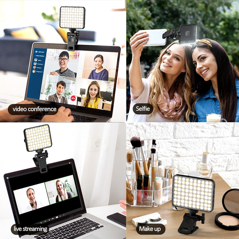 Live Streaming Fill Light for Mobile & Tablet, Portable LED Ring Light with Adjustable Brightness for Vlogging, TikTok & Video Recording