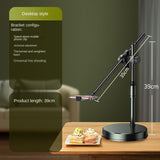 Mobile Phone Overhead Shooting Stand with Adjustable Dual-Camera Position & Fill Light, Desktop Holder for Food Photography, Drawing & Live Streaming