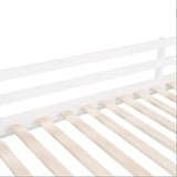 Twin Size Loft Bed Wood Bed With Slide, Stair And Chalkboard,White