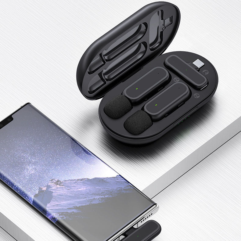 K61 Wireless Lavalier Microphone with Charging Chamber, Noise Reduction Mini Mic for TikTok Live Broadcast & Video Capture