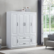 White Solid Wood Wardrobe 74"