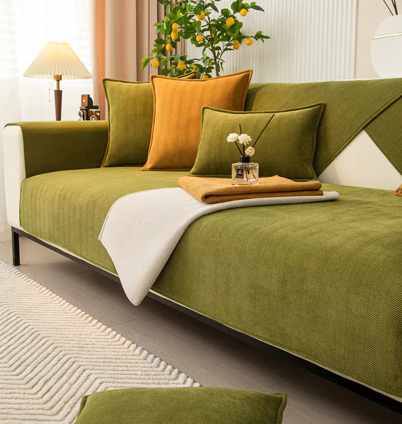 Universal Chenille Sofa Cover with Non-Slip Design