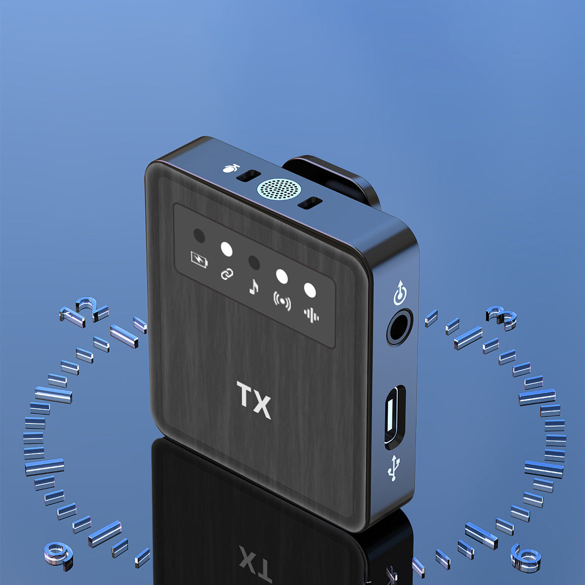 Square Straight Wireless Lavalier Microphone for Outdoor Shooting, Live Streaming & Sales Presentations