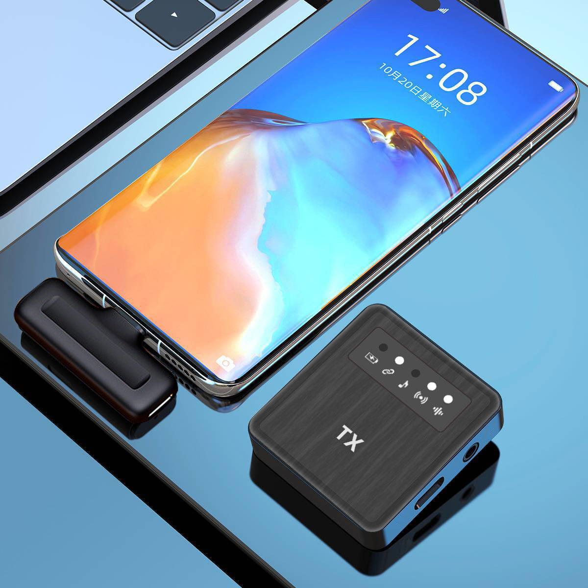 Square Straight Wireless Lavalier Microphone for Outdoor Shooting, Live Streaming & Sales Presentations