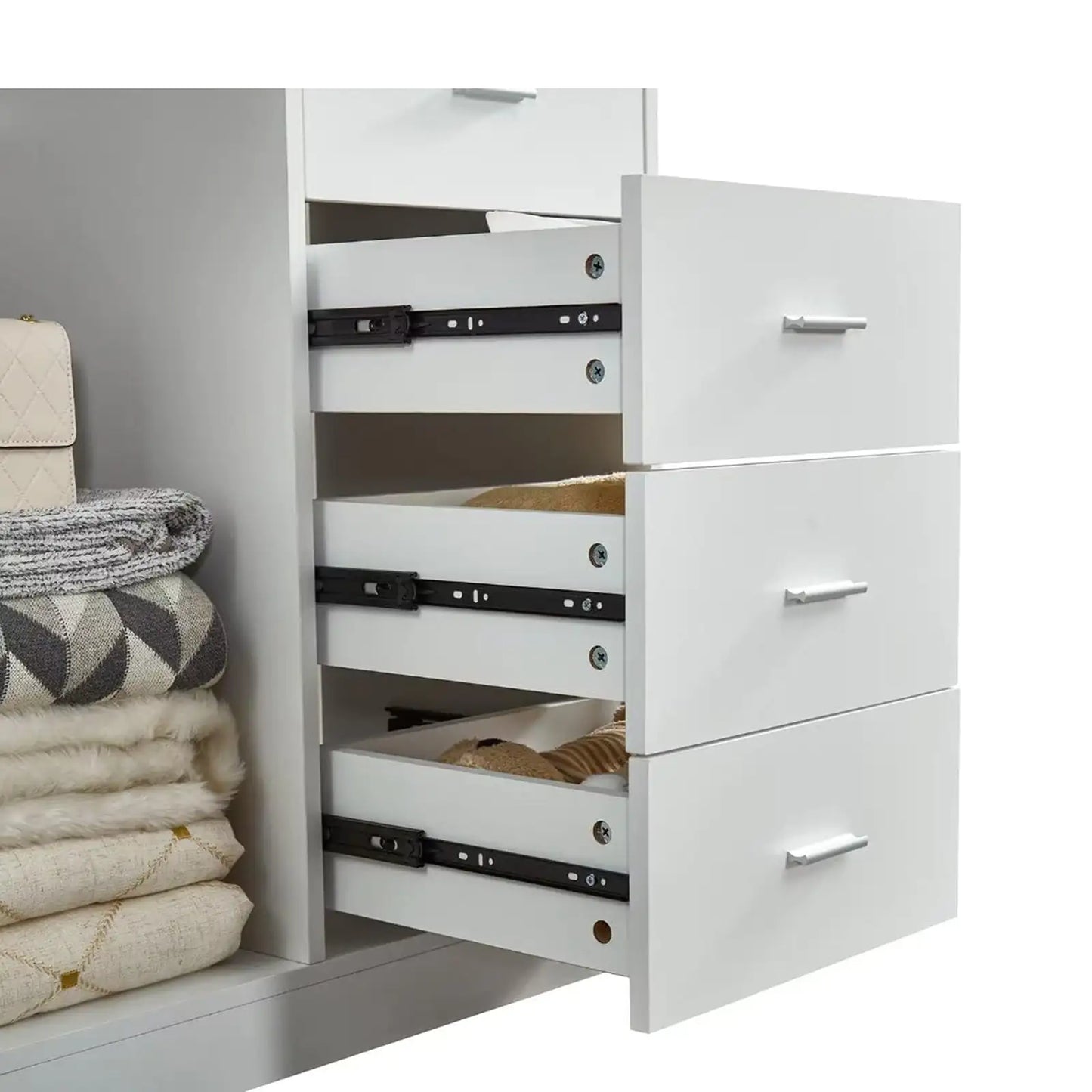 Elegant White Wood Closet Organizer