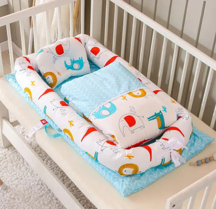 Foldable Portable Crib with Bionic Infant Mattress