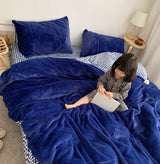 Korean Princess Style Bunny Plush Bedding Set (4 Pieces)