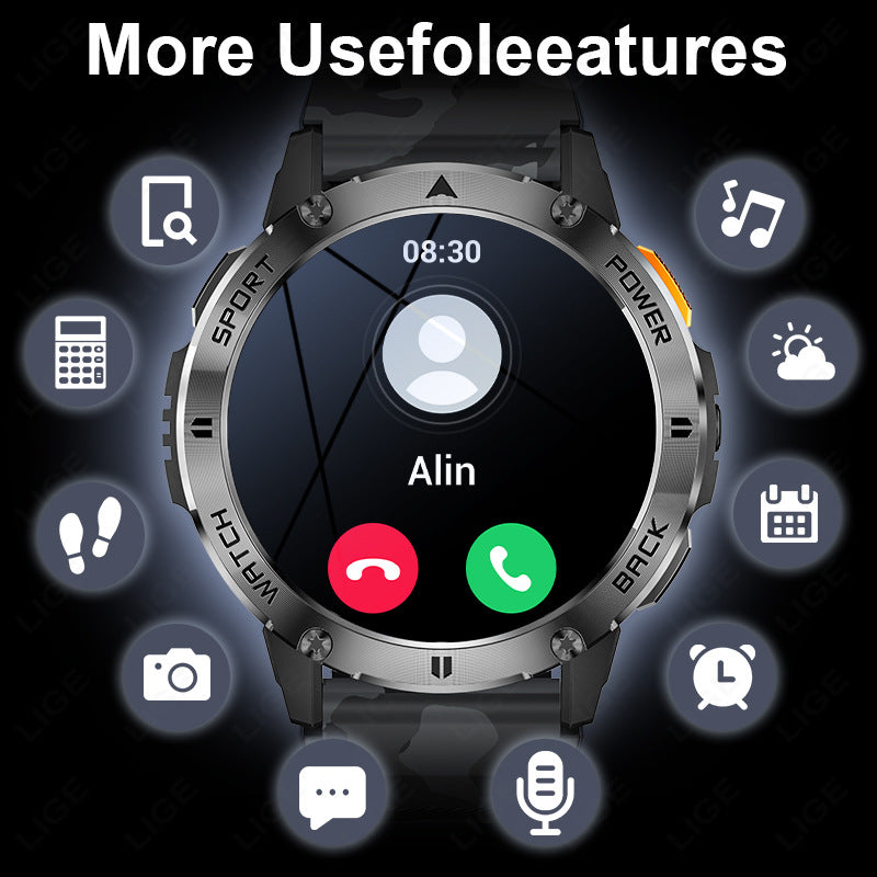 Smart Watch with Bluetooth Call, Multifunctional Sports Fitness Tracker, Long Range Outdoor Smartwatch