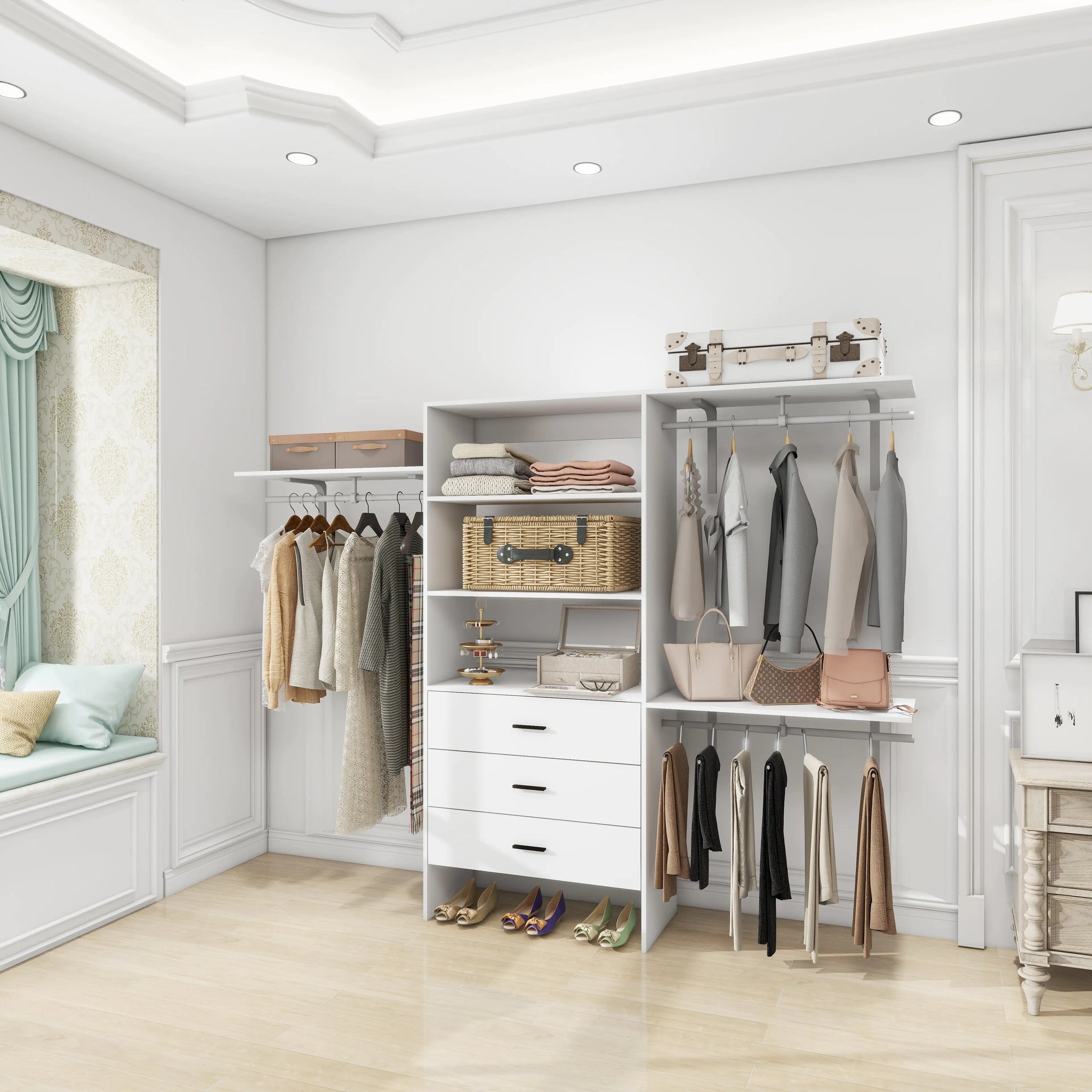 Modern White Closet Organizer