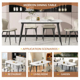 VFF Modern Kitchen Dining Table With MDF Tabletop And Sturdy Metal Frame