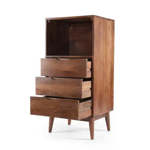 Wooden Three Bucket Cabinet