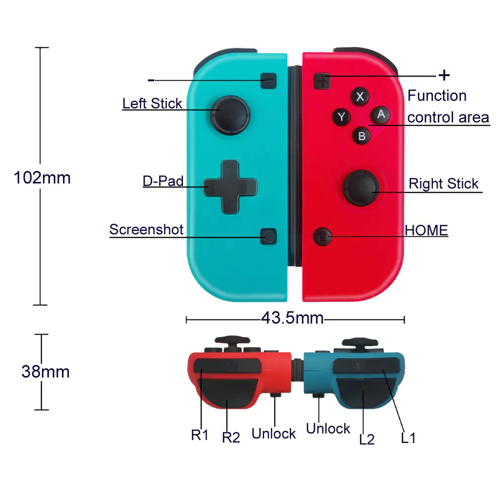 Wireless Game Controller - Left and Right Handles