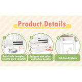 Twin Size House Bed With Ladder And Storage Drawers For Kid Bedroom,Solid Wood Platfrom Bedframe With 2 Blackboard Design, No Box Spring Needed, White