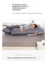J-Shaped Pregnancy Pillow with Crystal Velvet Cover