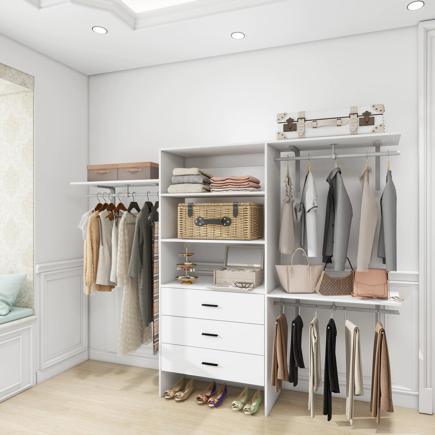 Modern White Closet Organizer