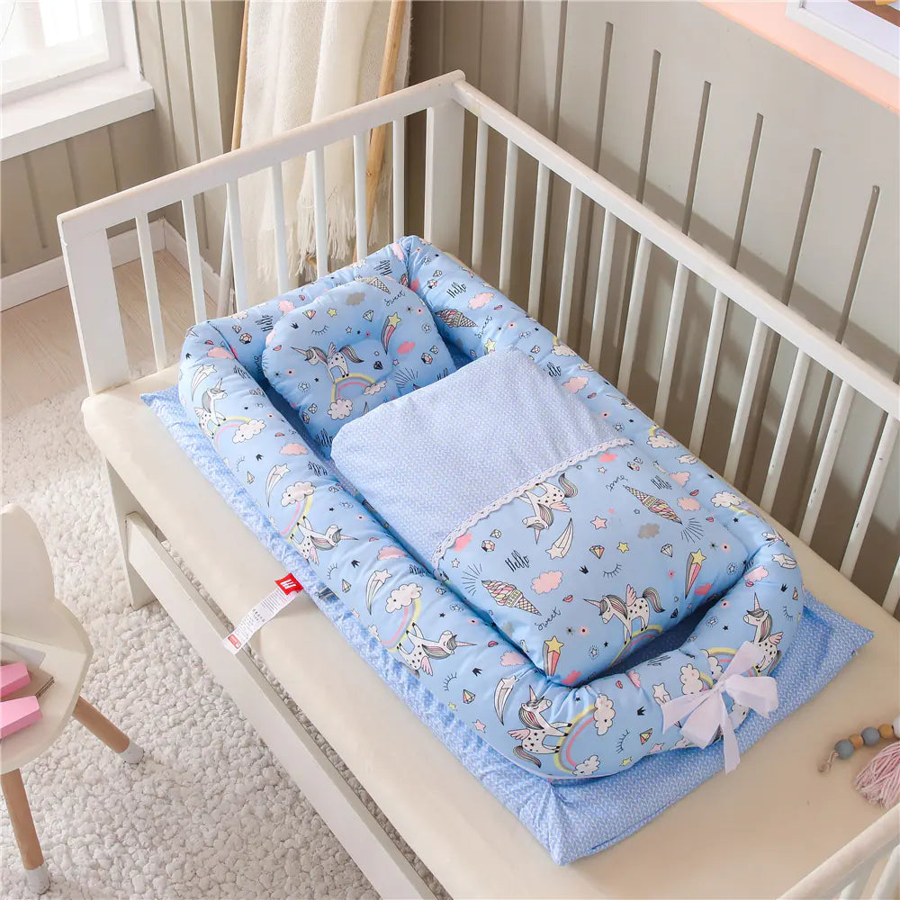 Foldable Portable Crib with Bionic Infant Mattress