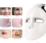 LED Color Light Visual Facial Mask with Charging Base & Magnetic Neckpiece