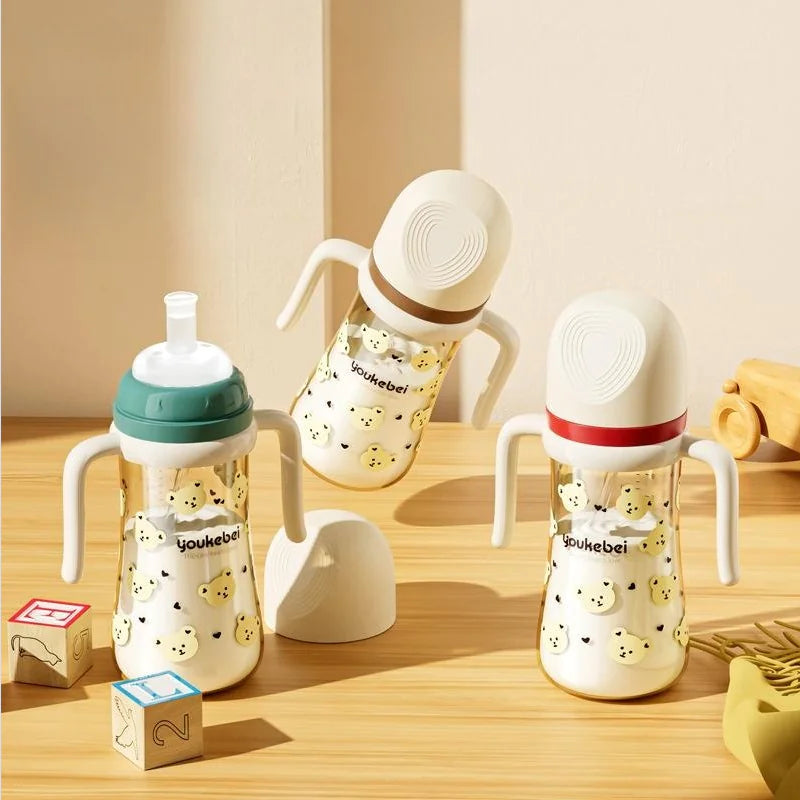 Children's Anti-Spray Learning Drinking Cup with Straw