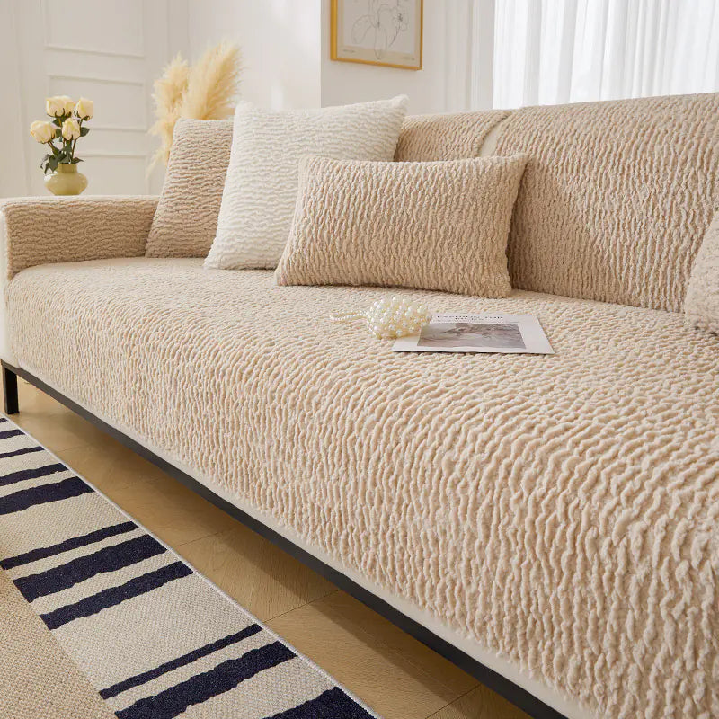 Fleece Sofa Cushion Cover for All Seasons (European Style)