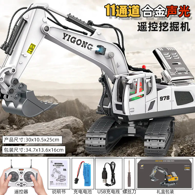 Large Alloy Remote Control Excavator Toy for Kids