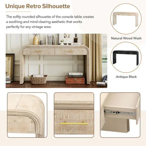 Unique Retro Silhouette Entryway Table With Open Design
