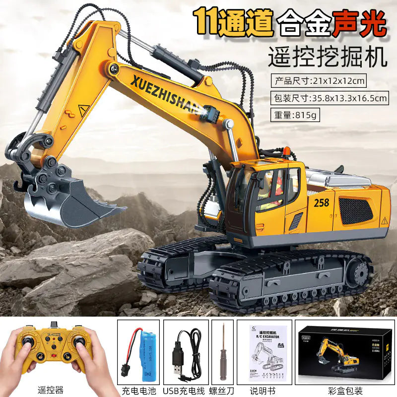 Large Alloy Remote Control Excavator Toy for Kids