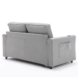 VIDEO Provided 3-in-1 Upholstered Futon Sofa Convertible Sofa Bed,Foldable Tufted Loveseat With Pull Out Sleeper Couch Bed