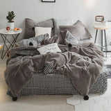 Korean Princess Style Bunny Plush Bedding Set (4 Pieces)