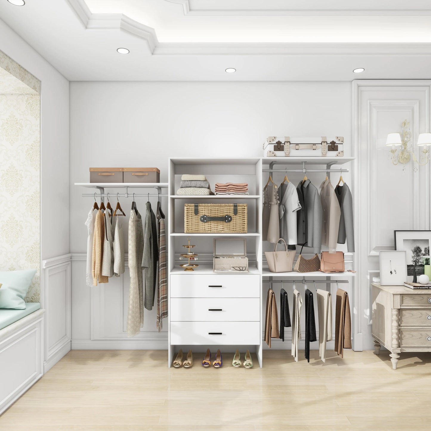 Modern White Closet Organizer