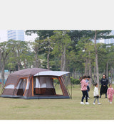 Double-Layer Waterproof Camping Tent with Two Bedrooms