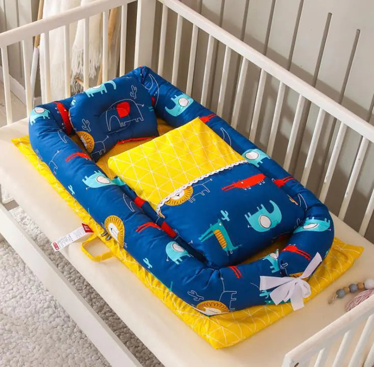 Foldable Portable Crib with Bionic Infant Mattress