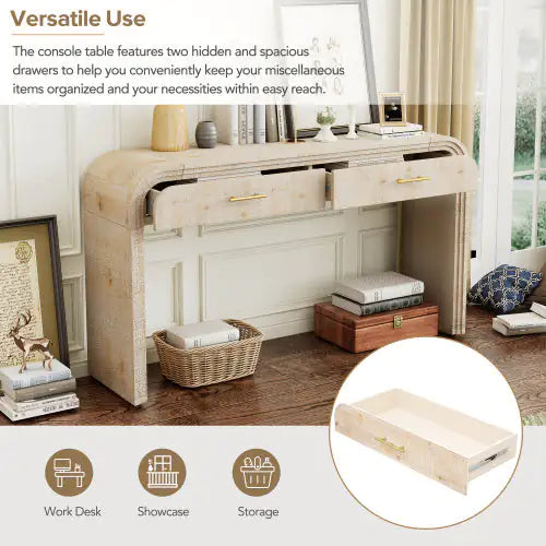 Unique Retro Silhouette Entryway Table With Open Design