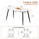 VFF Modern Kitchen Dining Table With MDF Tabletop And Sturdy Metal Frame