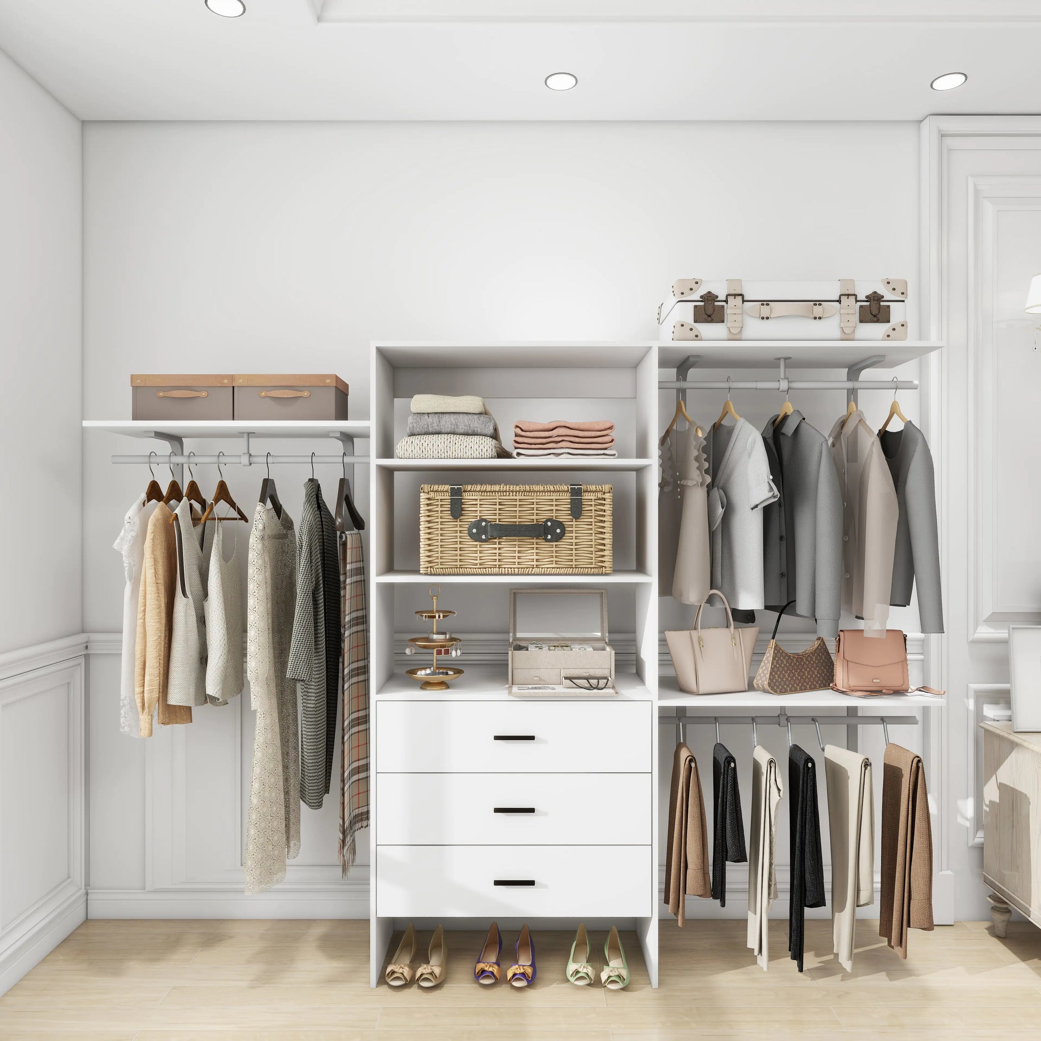 Modern White Closet Organizer