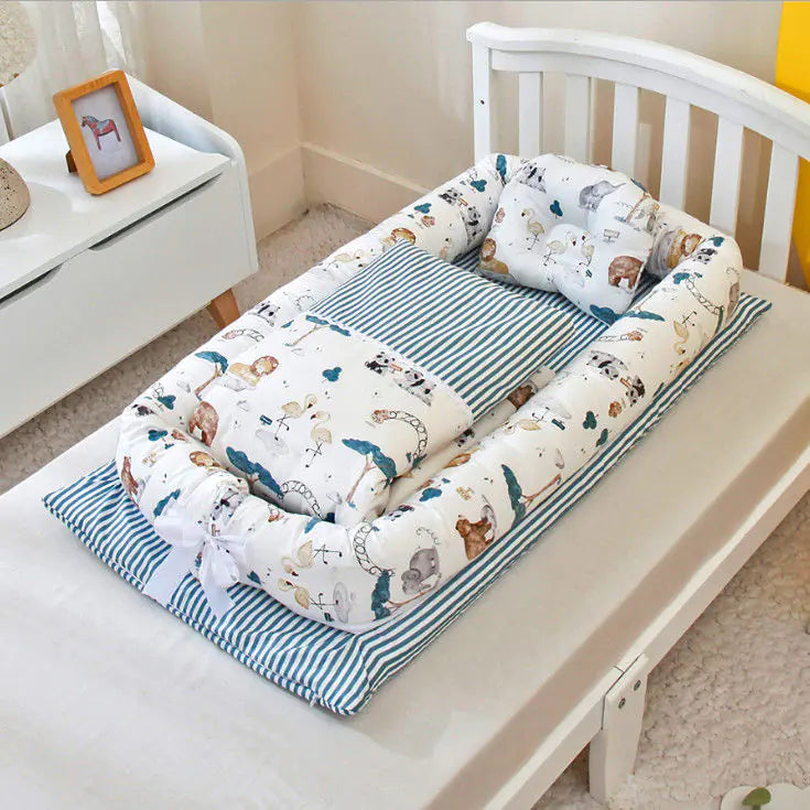 Foldable Portable Crib with Bionic Infant Mattress