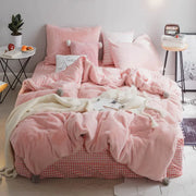 Korean Princess Style Bunny Plush Bedding Set (4 Pieces)